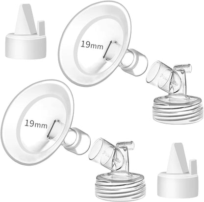 PumpMom 19mm soft rim flange set for Spectra breast pumps