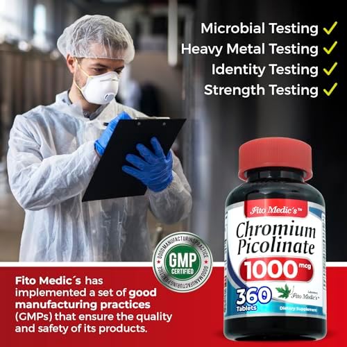 FITO Medic'S Lab Chromium Picolinate 360 count bottle for blood sugar support