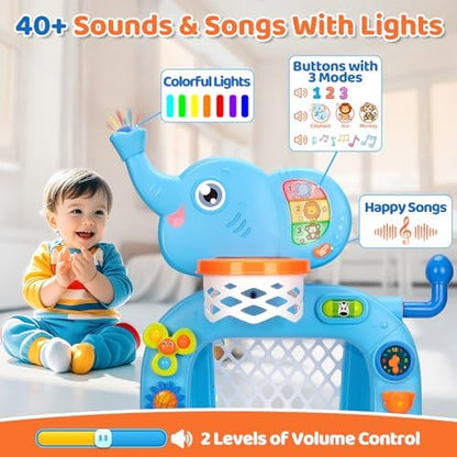 KIZZYEA interactive sports toy featuring light up musical buttons and rotating gears