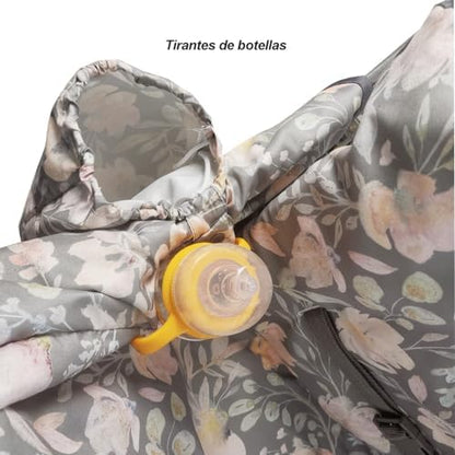 Close-up view of the toy loops and bottle holder on the ICOPUCA cover