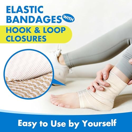 LotFancy medical wrap applied to an ankle for sports injury recovery support.