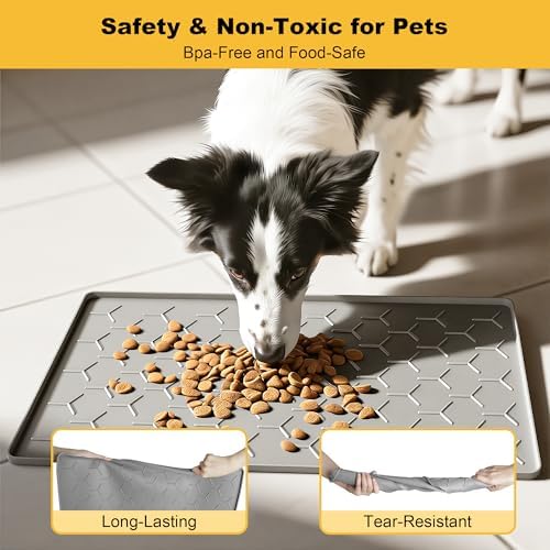 Non-slip Pieviev dog feeding mat texture