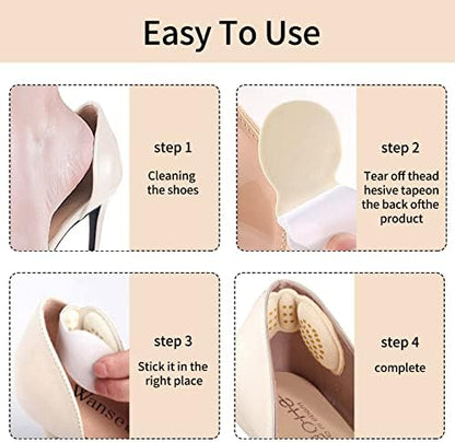 Lmyicuk non-slip shoe pads showing the strong adhesive backing for secure placement.