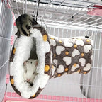 Small animal plush bedding tunnel flat lay view