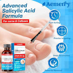 Aemerry fast acting foot corn remover liquid solution for peeling hardened toe skin.