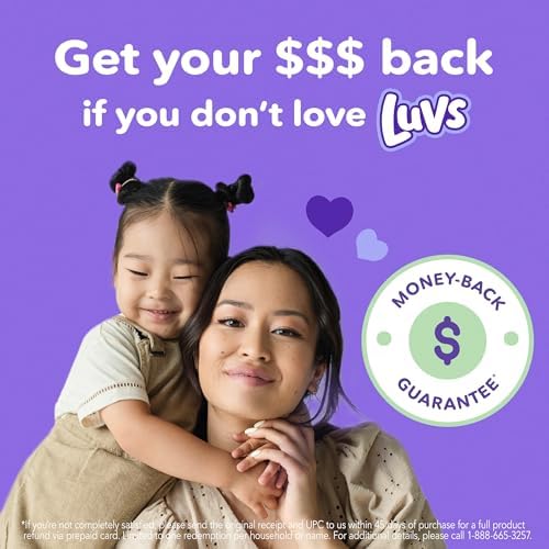 Luvs USA imported baby care products box showing weight guidelines and count details