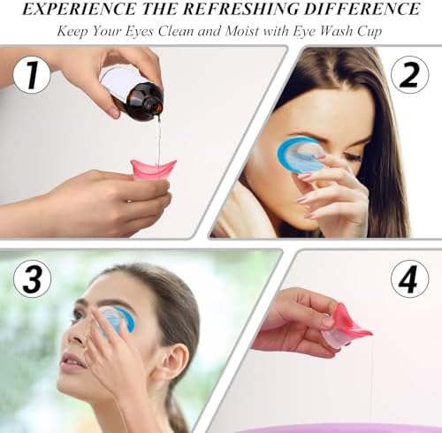 Demonstration of ergonomic eye wash cup for tired eye relief