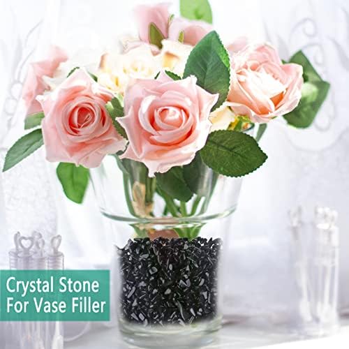 Natural tumbled black obsidian crystal quartz chips texture