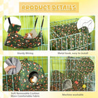 Geelin chinchilla cage toys showing durable metal hooks and adjustable hanging ropes