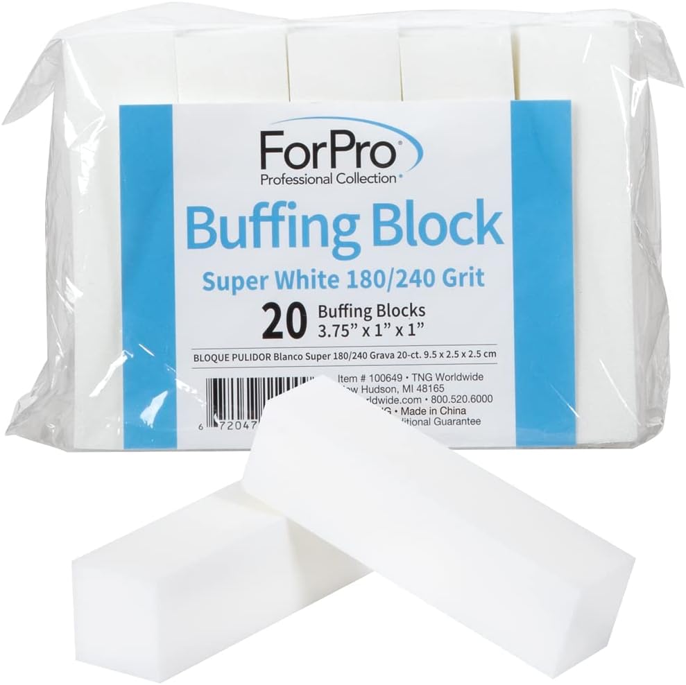 ForPro Professional Collection Super White Buffing Block front view