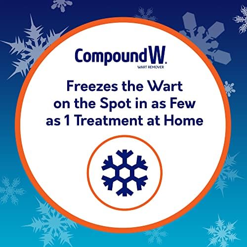Compound W cryotherapy canister with foam applicators for foot wart removal.