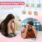 Sumgsn keyboard fidget keychain attached to a backpack for portable anxiety relief