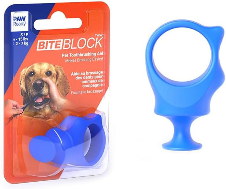 Paw Ready bite resistant dental tool on pet owner finger