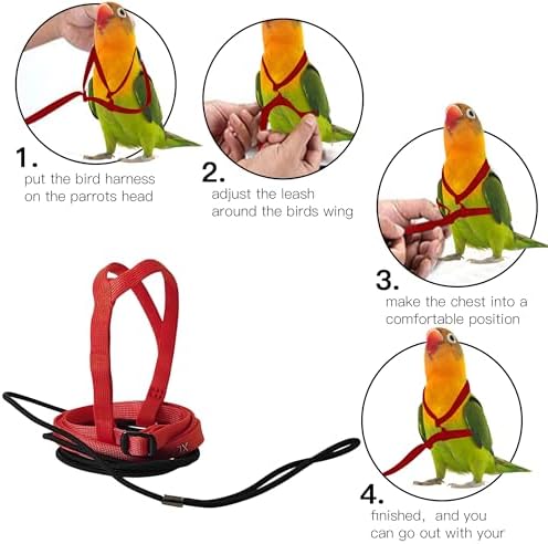 Close up of the adjustable buckle design on the small bird safety vest