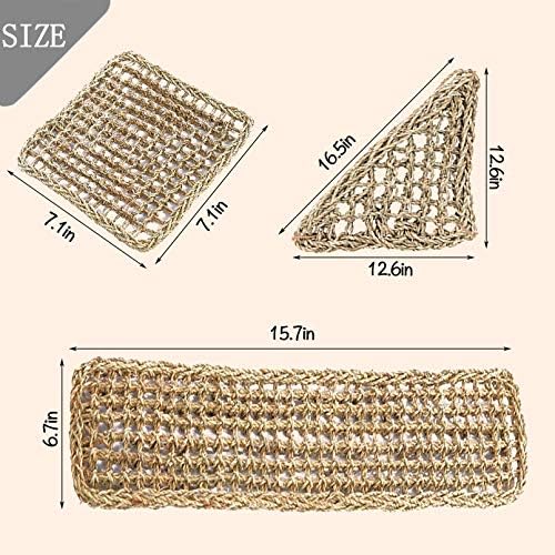 PINVNBY Bearded Dragon Hammock,Reptile Lounger Natural Seagrass Lizard Hammocks Habitat Tank Accessories Jungle Climber Vines Flexible Leaves Decor for Climbing Reptiles Chameleon Gecko Snakes - Image 4