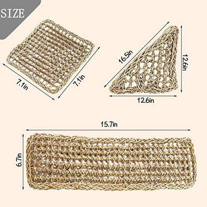 PINVNBY Bearded Dragon Hammock,Reptile Lounger Natural Seagrass Lizard Hammocks Habitat Tank Accessories Jungle Climber Vines Flexible Leaves Decor for Climbing Reptiles Chameleon Gecko Snakes - Image 4