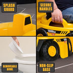 Close up of Tonka potty trainer handles and seat