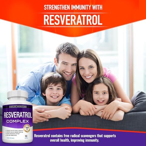 Toplux Resveratrol 1800 milligrams packaging box and container side angle