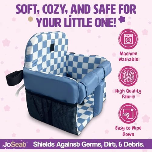 JoSeat universal fit cover on standard metal shopping cart