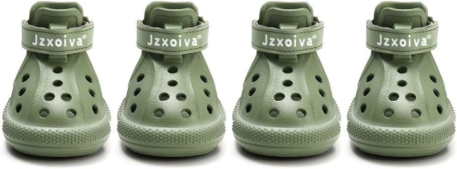 JZXOIVA Dog Shoes for Hot Pavement, Dog Booties for Large Dogs, Breathable Dog Boots & Paw Protectors, Adjustable Non-Slip Rain Booties, Waterproof Pets Sandals for Beach Black Size 8 - Image 10