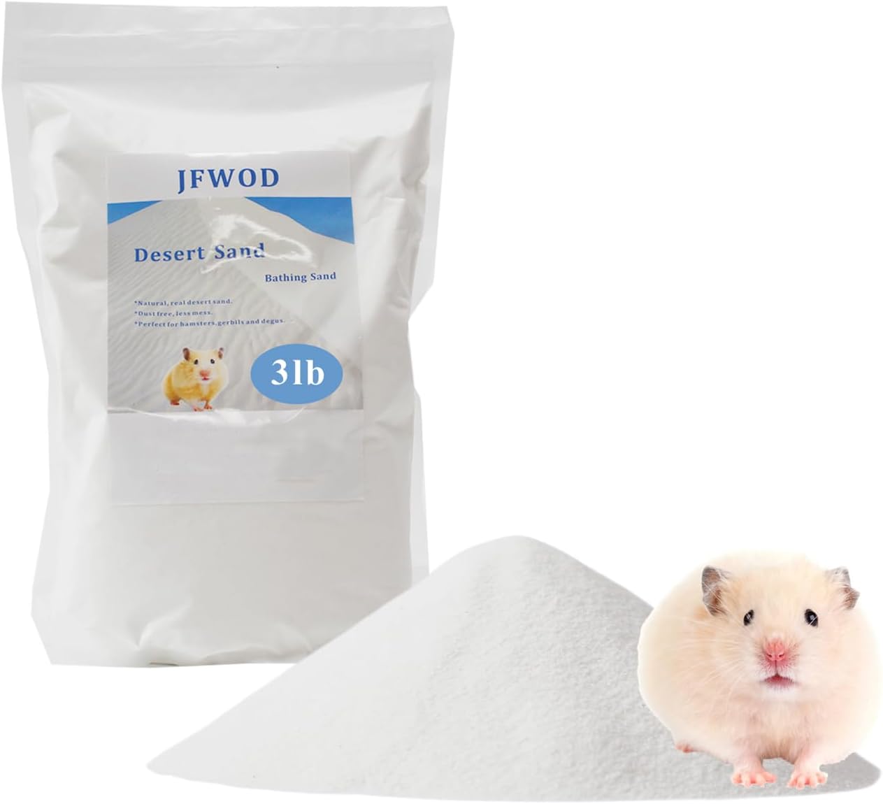 Hamster Bath Sand, 3lb Dust Free Desert Sand or Potty Litter Sand for Hamster Chinchillas Gerbil Syrian Mice Small Animals(Beige) - Image 11