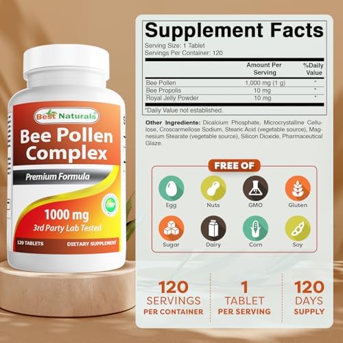 Best Naturals Bee Pollen supplement supplement facts and ingredients list