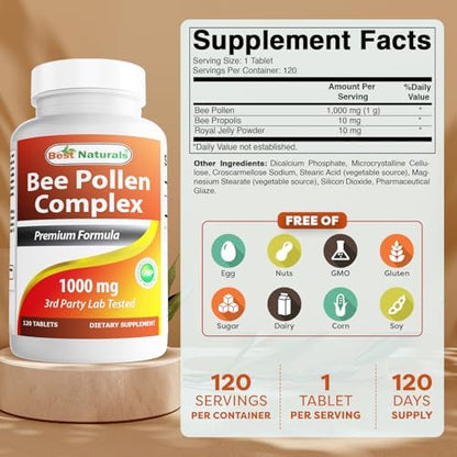 Best Naturals Bee Pollen supplement supplement facts and ingredients list