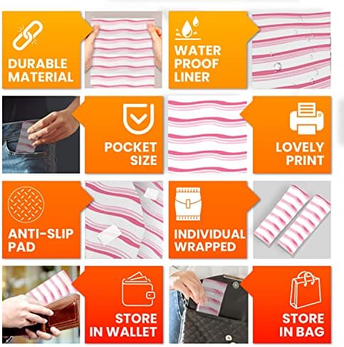 Individually wrapped single pack units of AlfaDeal travel toilet seat liners stored inside a compact diaper bag