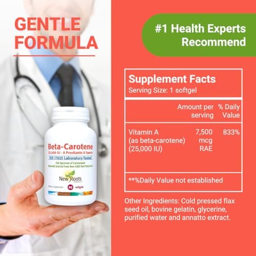 New Roots Herbal Vitamin A bottle side profile