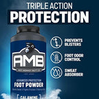 Back label of Anti Monkey Butt Foot Powder showing ingredients and calamine formula details.