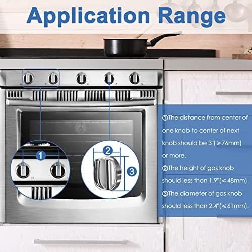 Grenfu stove knob cover installed on gas range