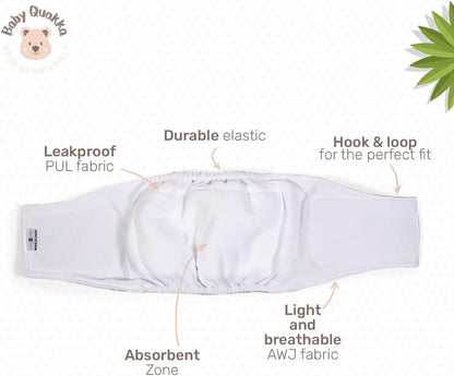 Baby Quokka pet cloth pad highlighting the adjustable hook and loop closure system