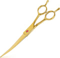 Sumcoo premium gold curved dog grooming scissors front view
