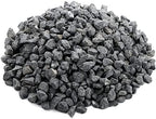Close up of tumbled gray pea gravel texture