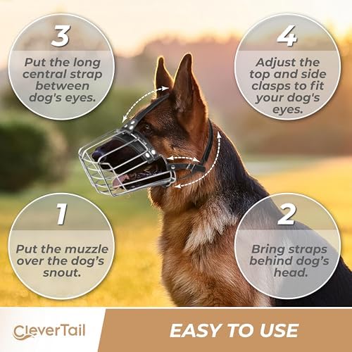 CleverTail metal muzzle for Belgian Malinois and large dogs
