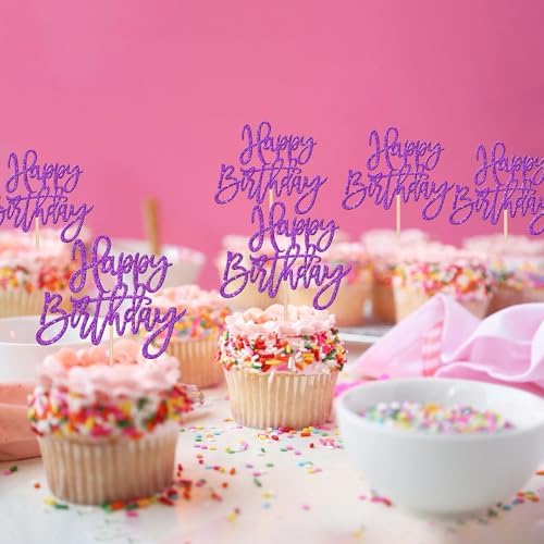 Zhuoweism birthday party cupcake decoration sticks in display