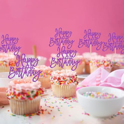 Zhuoweism birthday party cupcake decoration sticks in display