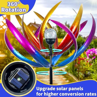 Solar powered cracked glass ball light glowing at night