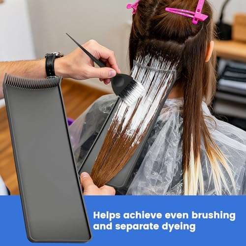 Black plastic hair coloring tool kit for even highlights