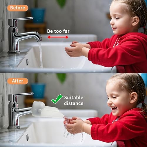 Close up view of the splash proof plastic channel designed to prevent messy water splashes on bathroom counters