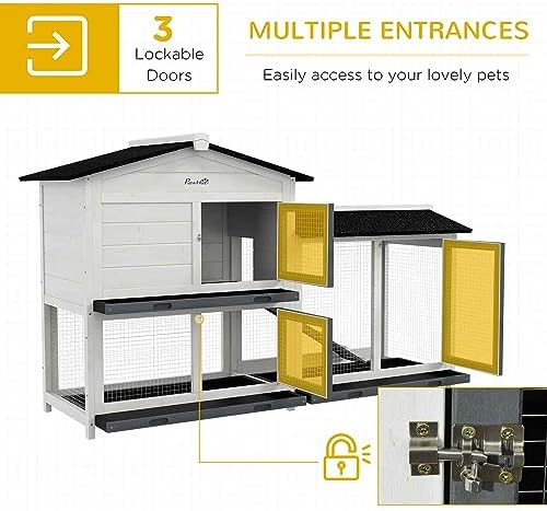 PawHut small animal enclosure open door view