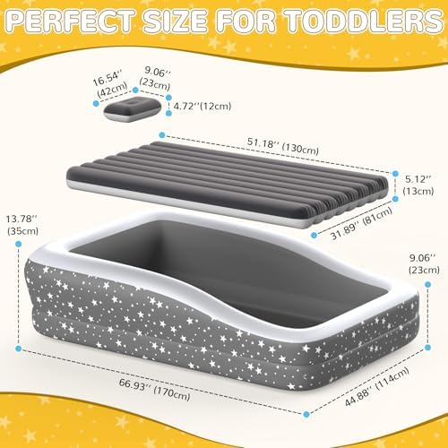 Deeteck kids air mattress showing the three dimensional honeycomb flocked surface texture