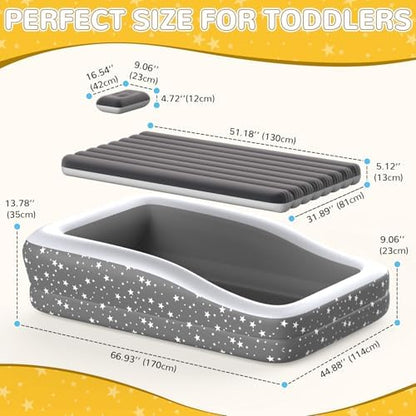 Deeteck kids air mattress showing the three dimensional honeycomb flocked surface texture