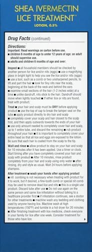 Shea Ivermectin Lice Treatment 4 ounce tube label details