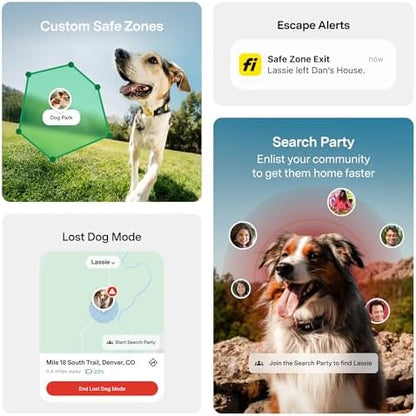 Fi Series 3 plus smart dog tracker showcasing the integrated LED night light feature.