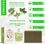 USA imported poison oak and sumac relief soap bar close up
