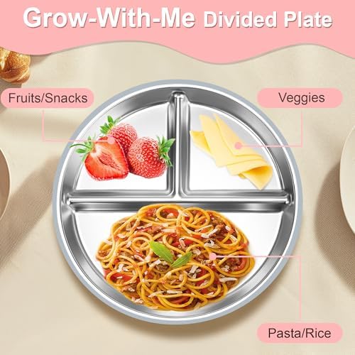 Side profile of baby plate showing silicone suction cup design