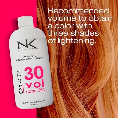 Back view of NK Oxy Active professional hair developer bottle