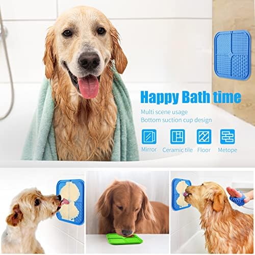 Honomastry Lick Mat for Dogs attached to bathroom wall
