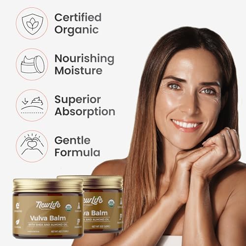 Detail of NewLife Naturals vulva butter ingredients including shea butter and honey